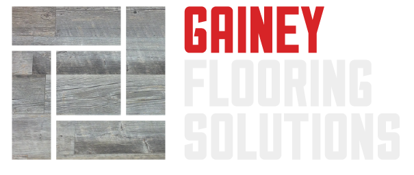 Gainey Flooring Solutions: Bathroom Remodel Division White Logo with White Lettering