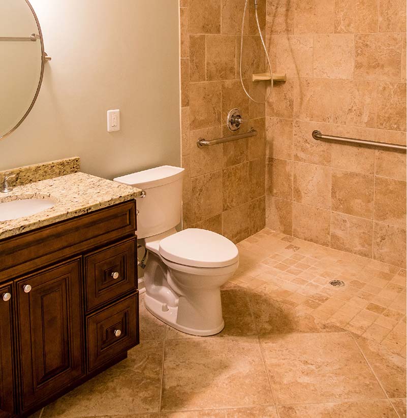 Bathroom Remodel for Senior Citizen with walk in shower and grab bars